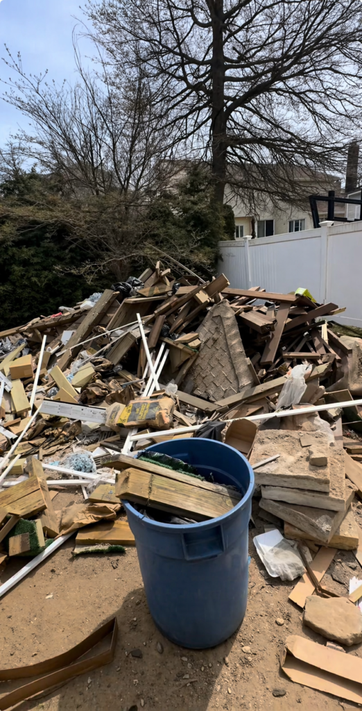 yard construction junk pile