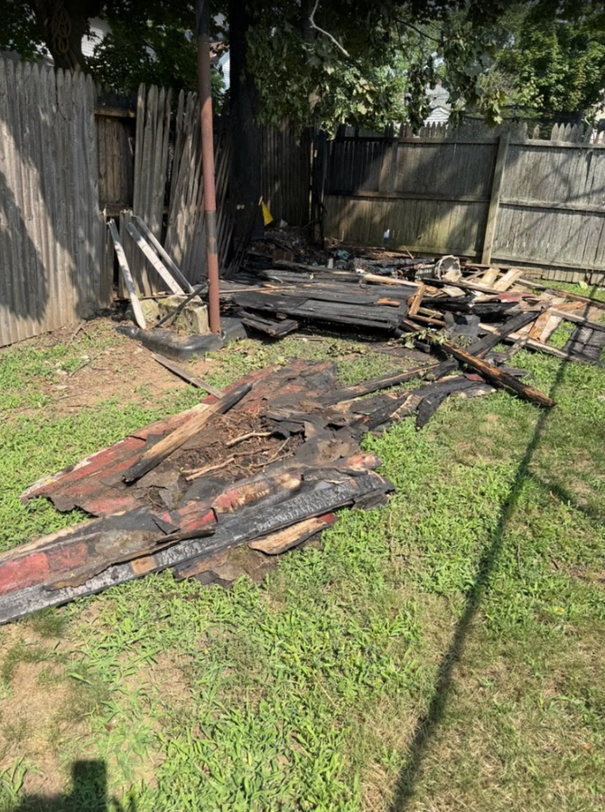 burnt shed removal hton