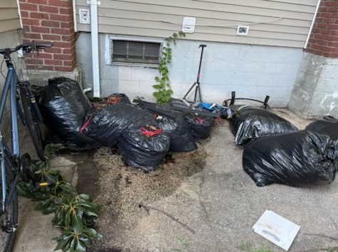 Property Cleanup in Huntington Station, NY – Trash and Yard Debris Removal (August 5) 30pear trash pile before