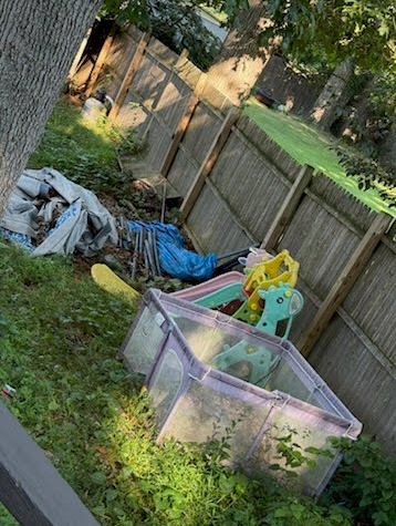 Property Cleanup in Huntington Station, NY – Trash and Yard Debris Removal (August 5) 30pear yard before